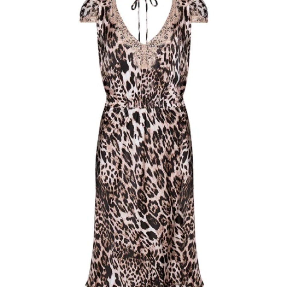 Little Joe Woman by Gail Elliott Tiger Lily Leopard Print V-Neck Dress